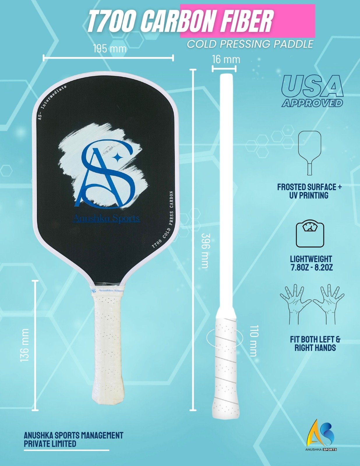 AS Intermediate - T700 Carbon Fiber Cold Pressing Paddle - Image 2