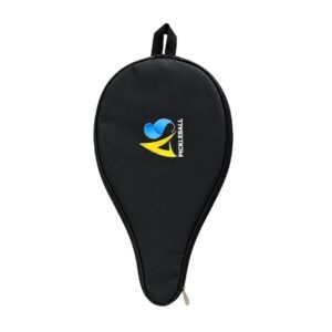 AS Pickleball paddle cover front view with durable black protective design