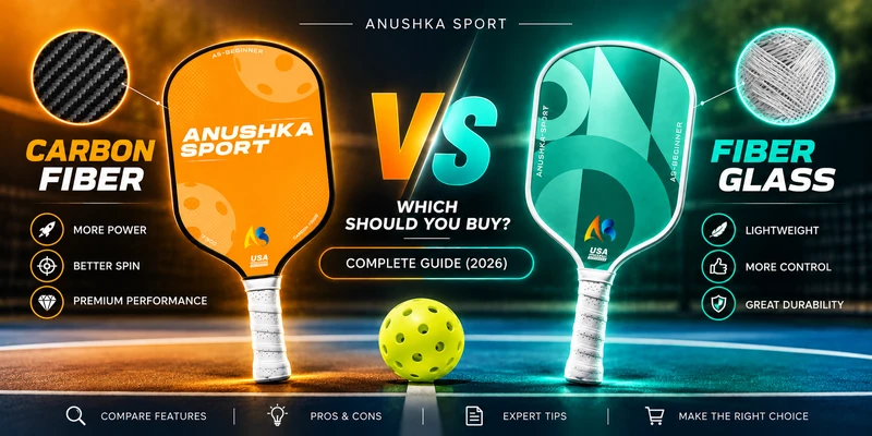 Carbon vs fiberglass pickleball paddle comparison showing which paddle is best to buy in 2026.